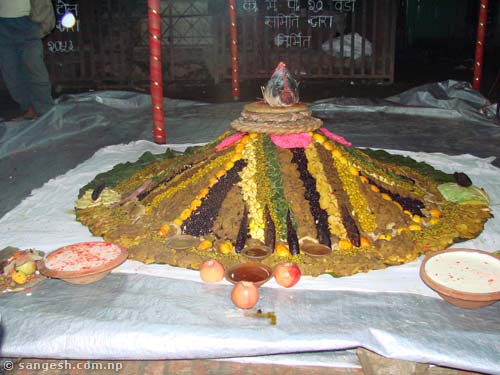 Samaya Baji decoration during Indra Jatra