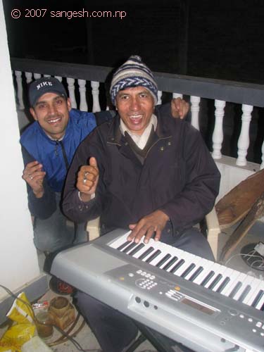 Dad plays some music to get the crowd energized