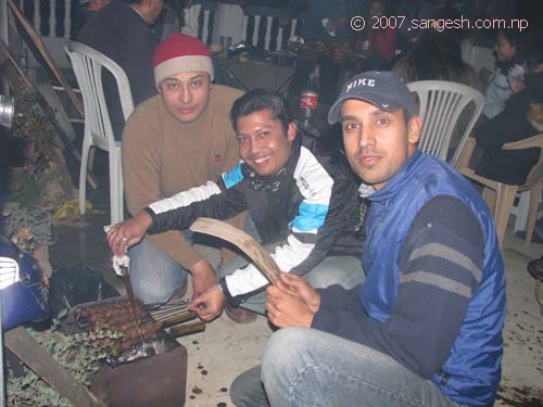 Bar-b-que during New year eve party